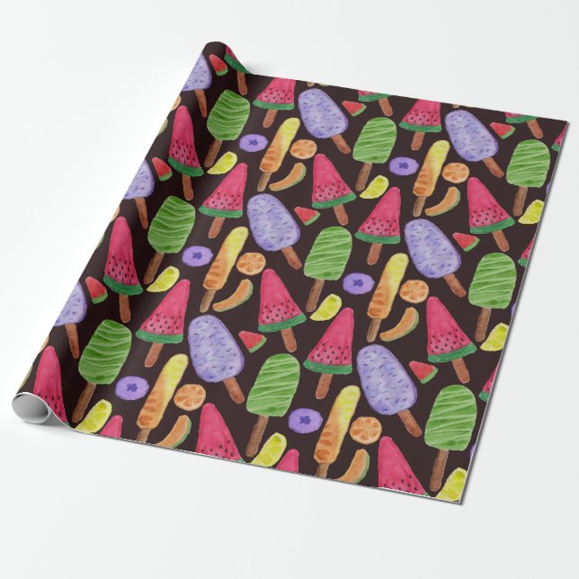 Ice cream pattern | Lollies pattern | lollipop 4 Wrapping Paper (Unrolled)