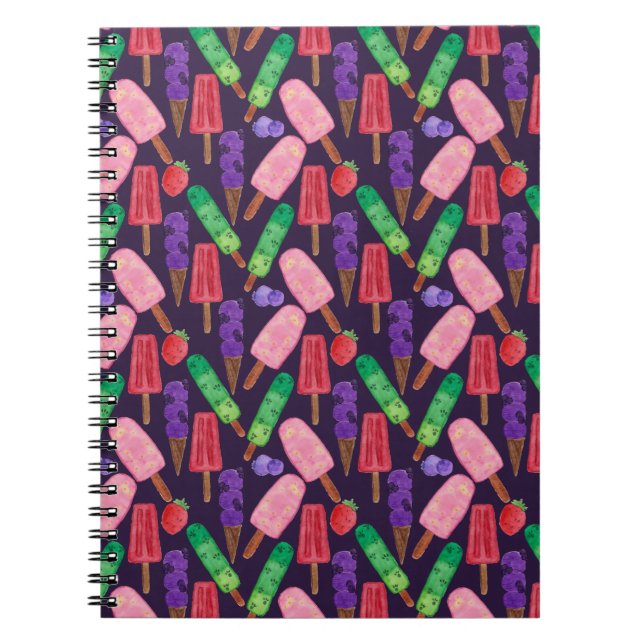 Ice cream pattern | Lollies pattern | lollipop 6 Notebook (Front)