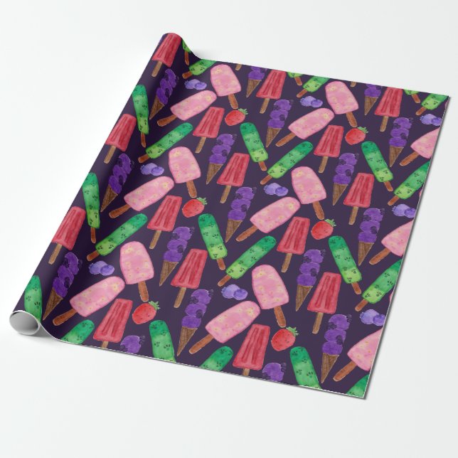 Ice cream pattern | Lollies pattern | lollipop 6 Wrapping Paper (Unrolled)