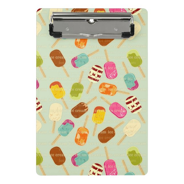 Ice Cream Pattern Mini Clipboard (Front)