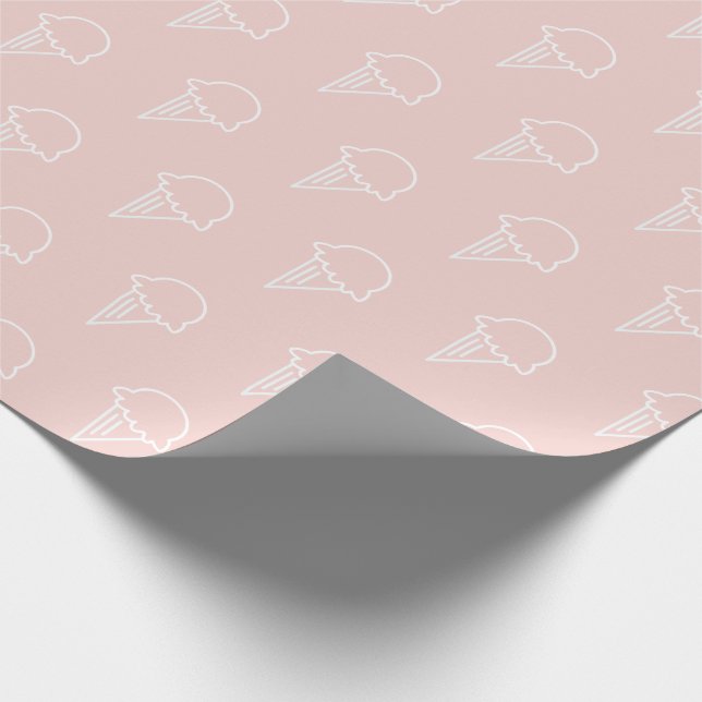 Ice Cream Pattern Modern Pink Wrapping Paper (Corner)