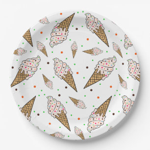 Ice cream pattern paper plate