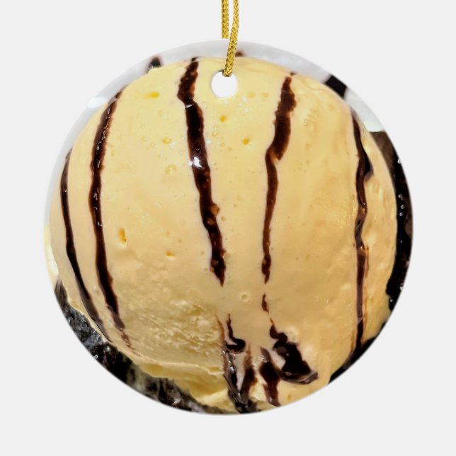 Ice Cream Photo Ornament  (Front)