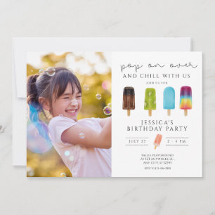Ice cream Photo Pool Birthday Invitation