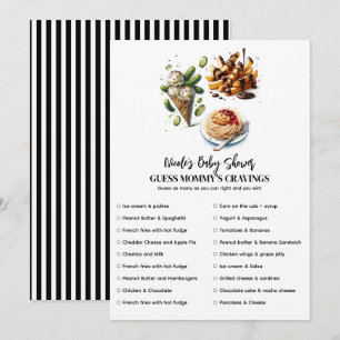 Ice Cream & Pickles Cravings Baby Shower Game  Invitation