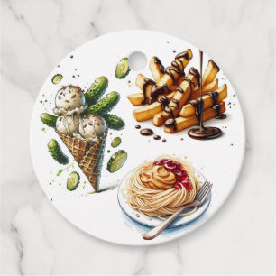 Ice Cream & Pickles Weird Cravings Baby Shower Favour Tags