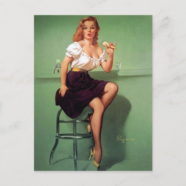 Ice Cream Pin Up Postcard (Front)