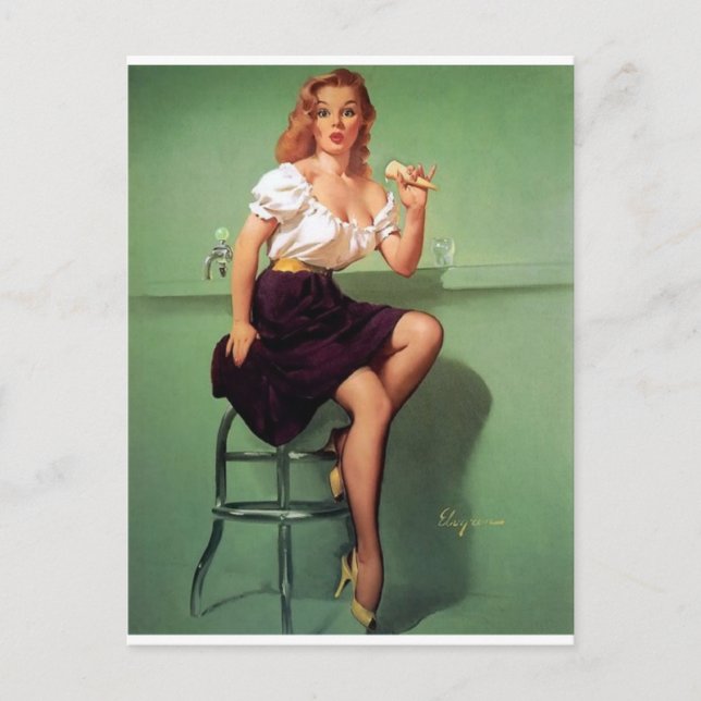 Ice Cream Pin Up Postcard (Front)