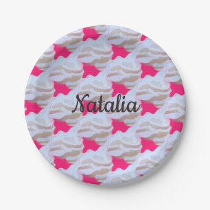 Ice cream pink and white party paper plate