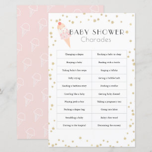 Ice Cream Pink Baby Shower Charades