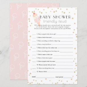Ice Cream Pink Baby Shower Family Friendly Feud