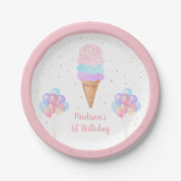 Ice Cream Pink Gold Pastel Birthday