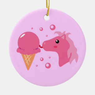 Ice Cream Pony Ceramic Tree Decoration