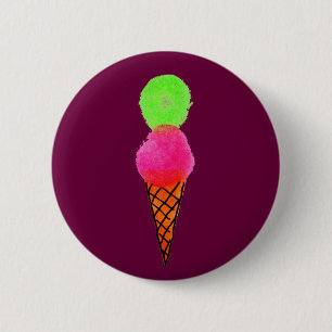 Ice cream pop art 6 cm round badge