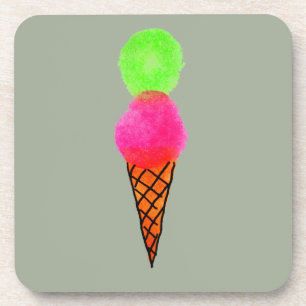 Ice cream pop art coaster