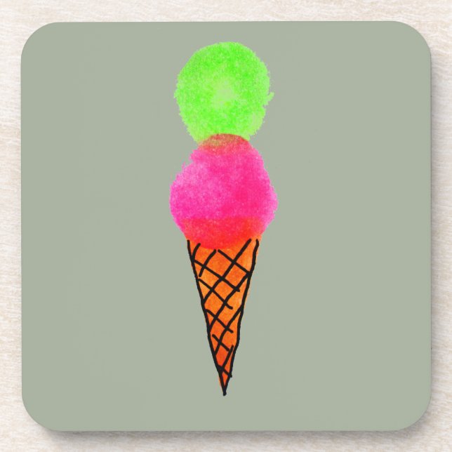 Ice cream pop art coaster (Front)