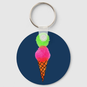 Ice cream pop art key ring