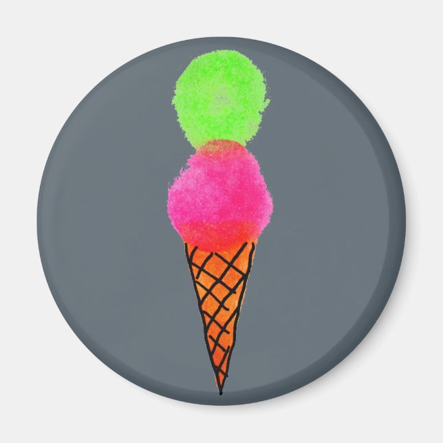 Ice cream pop art magnet (Front)