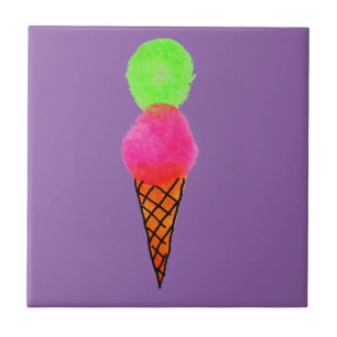 Ice cream pop art tile