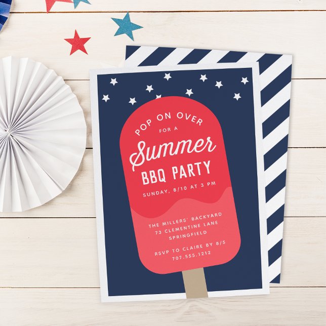 Ice Cream Pop Summer BBQ Party Invitation (Creator Uploaded)