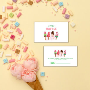 Ice Cream Popcicle Diaper Raffle Baby Shower Enclosure Card