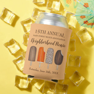 Ice Cream Pops Bars Popsicle Creamsicle Picnic Can Cooler