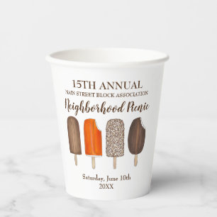 Ice Cream Pops Bars Popsicle Creamsicle Picnic Paper Cups
