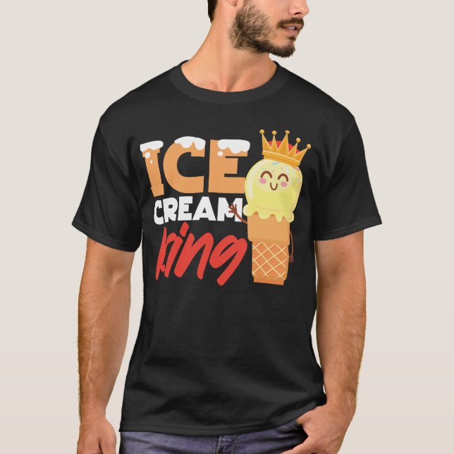 Ice Cream Popsicle Ice Cream King Cone Crown T-Shirt (Front)