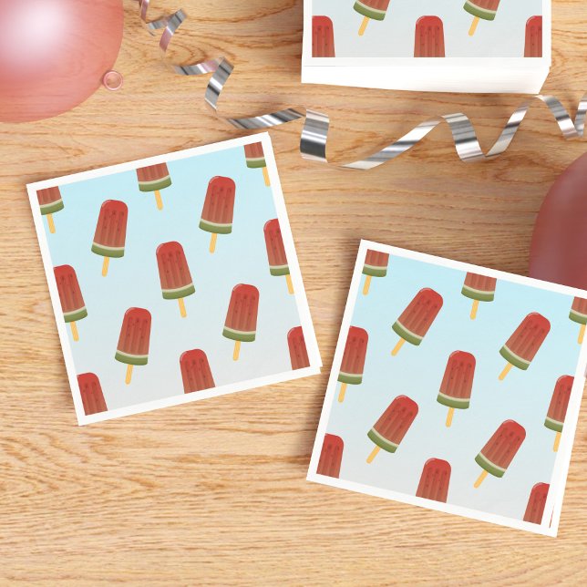 Ice Cream Popsicle Pattern Party Napkins (Fun popsicle pattern napkins for your summer parties)