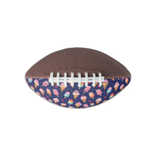 Ice cream, popsicles and cherries pattern american football