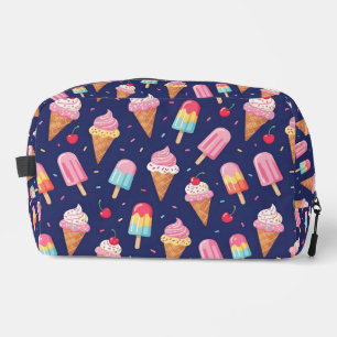 Ice cream, popsicles and cherries pattern dopp kit