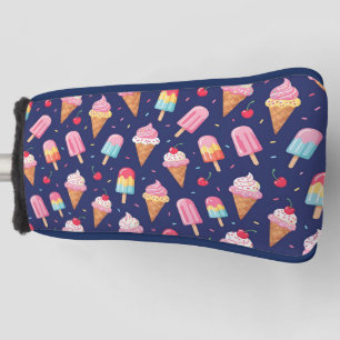 Ice cream, popsicles and cherries pattern golf head cover