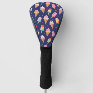 Ice cream, popsicles and cherries pattern golf head cover