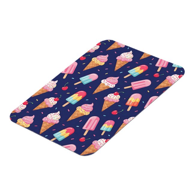 Ice cream, popsicles and cherries pattern magnet (Left Side)