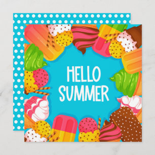 Ice Cream & Popsicles Hello Summer Greeting Card