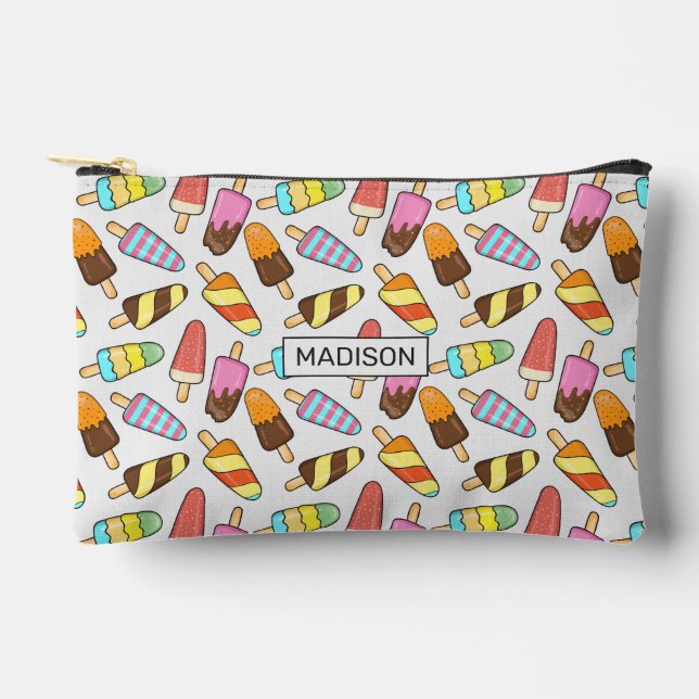 Ice Cream Popsicles Pattern Accessory Pouch (Front)