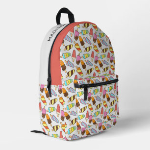 Ice Cream Popsicles Pattern Printed Backpack