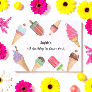 Ice Cream Popsicles Summer Pool Party Tissue Paper