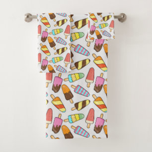 Ice Cream Popsicles towel set