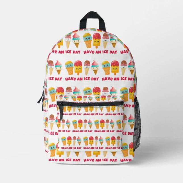 ice cream printed backpack (Front)