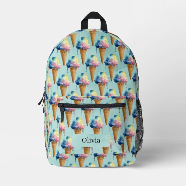 Ice Cream Printed Backpack (Front)