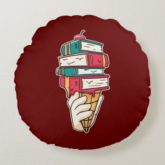 Ice Cream Pun Round Cushion (Front)