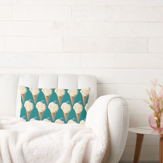 Ice Cream Puppy Pattern Lumbar Cushion (Couch)