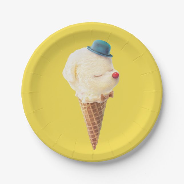 Ice Cream Puppy – Sweet & Chill Paper Plate (Front)