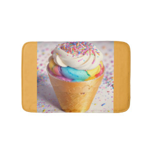Ice Cream Rainbow Sprinkles Bath Mat