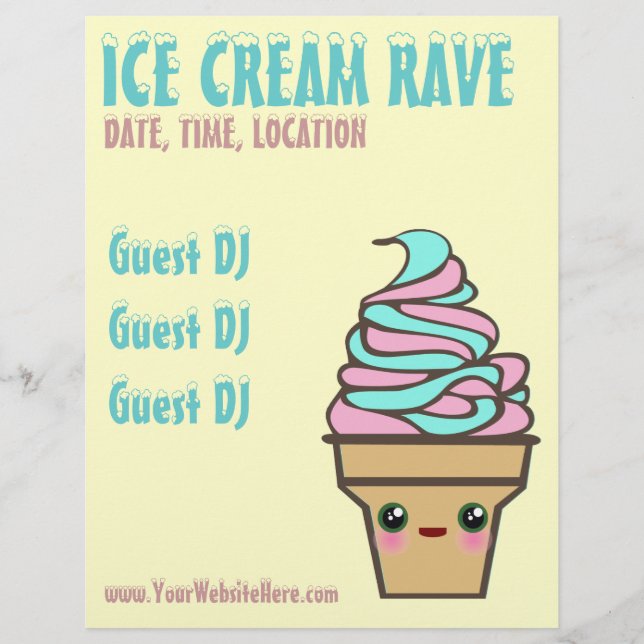 Ice Cream Rave Custom Flyer (Front)