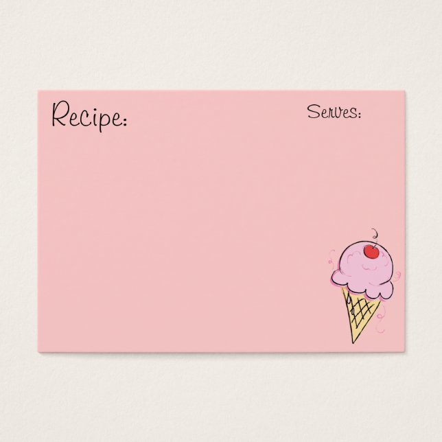 Ice Cream Recipe Cards (Front)