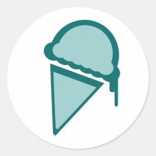 ice cream retro dripz classic round sticker