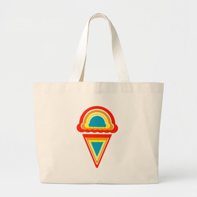 ice cream retro rainbowz large tote bag (Front)