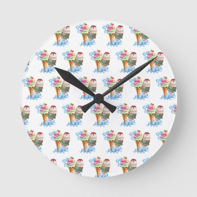 ice cream round clock (Front)